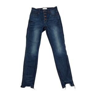 Madewell Womens Skinny Skinny 10" High Riser Jeans Size 26 Dark Blue Denim